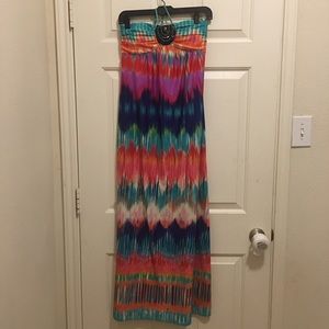 Embellished strapless dress.