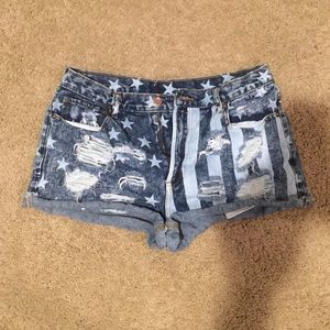 Jean shorts patterned