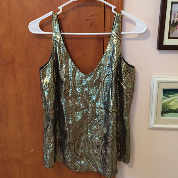 J. Crew metallic paisley tank