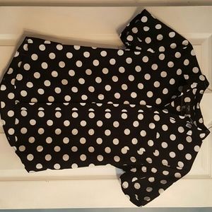 Men's black with white polka dot shirt