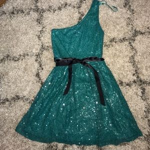 One Shoulder Sequin Formal Dress