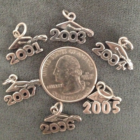 Sterling Silver Graduation Cap Charms - Picture 3 of 3