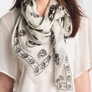Alexander McQueen Chiffon Classic Skull Scarf