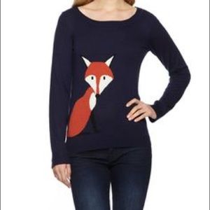 Juniors Navy Fox Sweater
