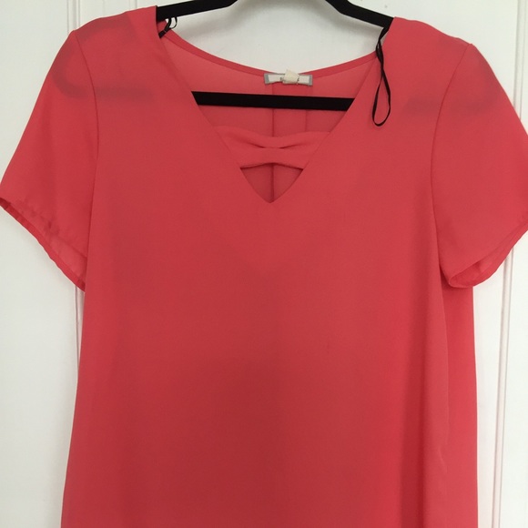 Nordstrom Coral Sheer Top