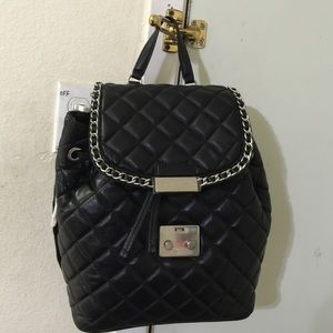 Michael Kors black all leather backpack