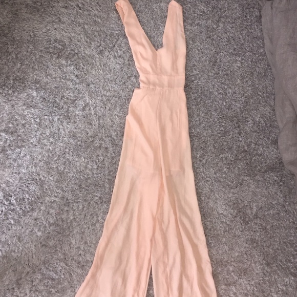 Pink jumpsuit with pockets