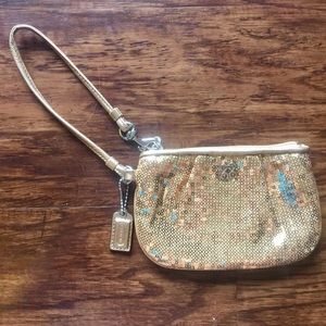 Gold Sequin Coach Wristlet
