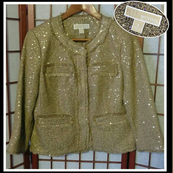 sz8 Golden sequined Michael Kors blazer