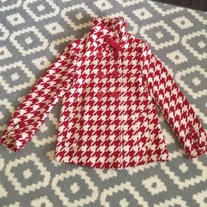 Red Houndstooth Dress coat
