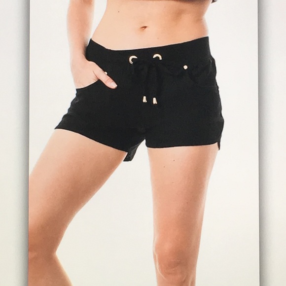 🍇Black drawstring🍇 comfy jogger shorts - Picture 1 of 3