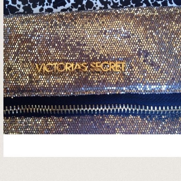 Victoria's Secret gold bling makeup bag cosmetics - Picture 2 of 4