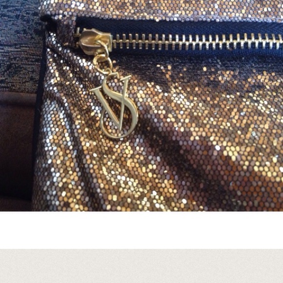 Victoria's Secret gold bling makeup bag cosmetics - Picture 3 of 4