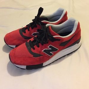 New Balance 998 Red Suede, Size 8