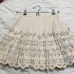 Millau Cream leather skirt