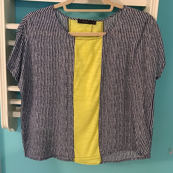 Blue and Green Print Top