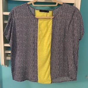 Blue and Green Print Top