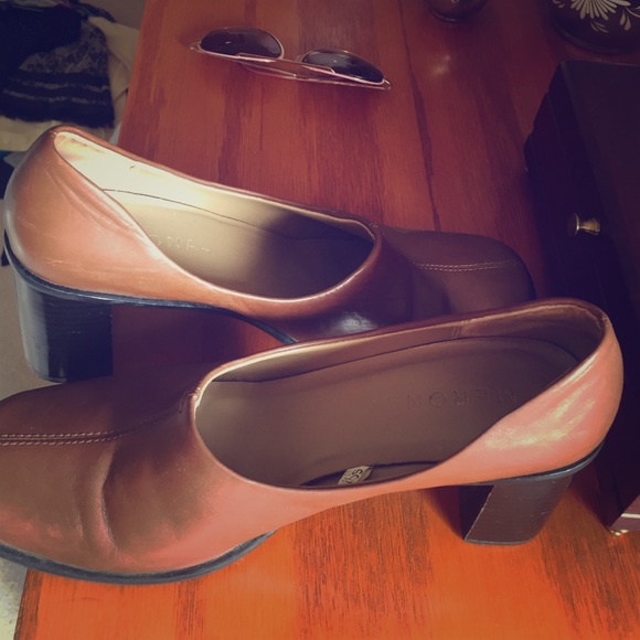 Merona brown chunky heels.
