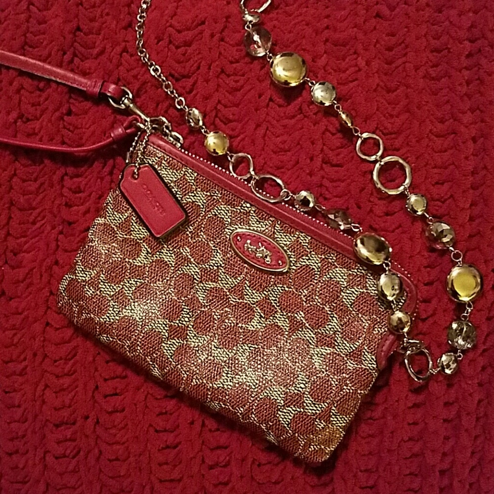 FINAL MARKDOWN! Authentic Coach Small Red Wristlet