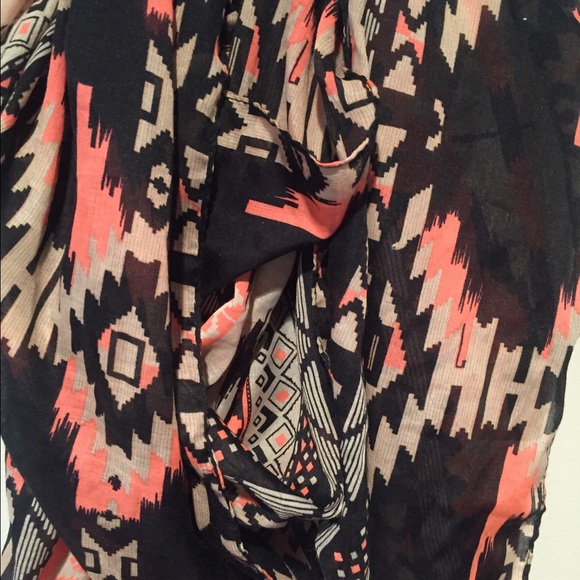 Coral Aztec Infinity Scarf - Picture 5 of 6