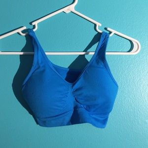 Blue sports bra with padding