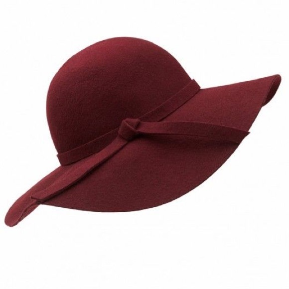 🎉HP🎉 Boho Wide Brim Felt HAT Grey Black Red Tan - Picture 3 of 3