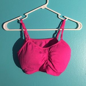 Pink sports bra with padding