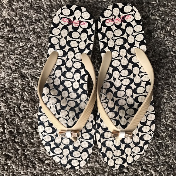 COACH logo Flip flops
