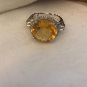 Citrine and diamond ring