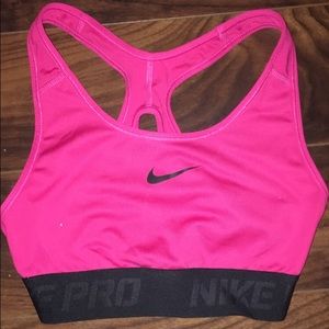 Hot pink Nike pro sports bra