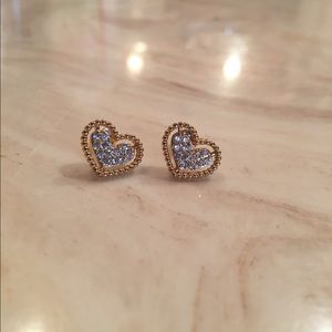 Heart earrings Betsey Johnson cubic zirconia