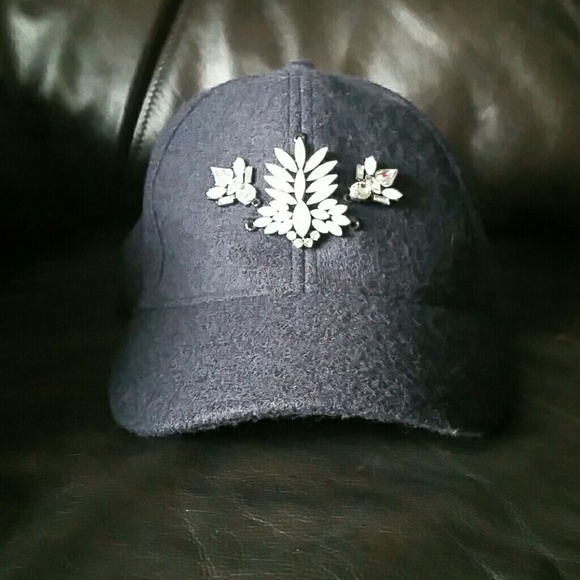 Jeweled wool blend hat