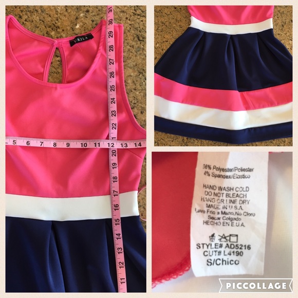 💛 dress navy pink & white - Picture 2 of 4