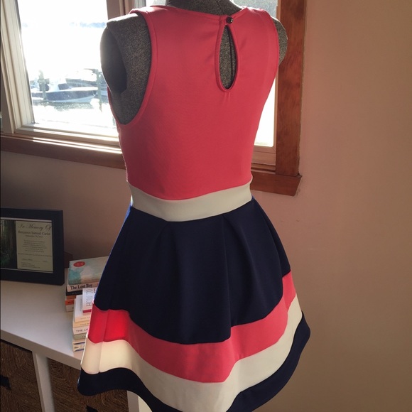 💛 dress navy pink & white - Picture 3 of 4