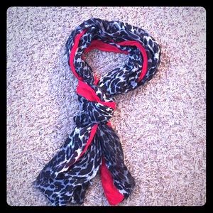 Super soft Torino red & animal print scarf