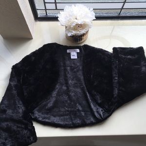 Black faux fur bolero jacket