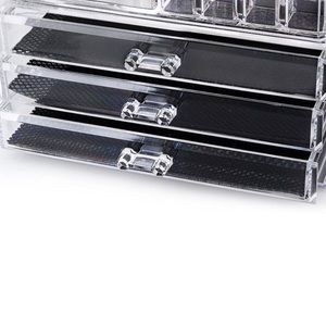 Acrylic makeup organizing drawers