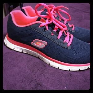 Navy Blue And Hot Pink Sneakers