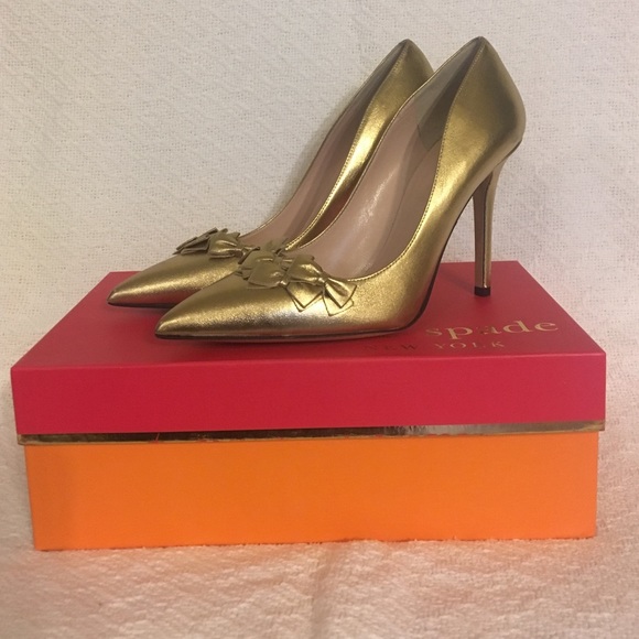 *SALE*Kate Spade "Lennin" Nappa Leather Bow Pumps