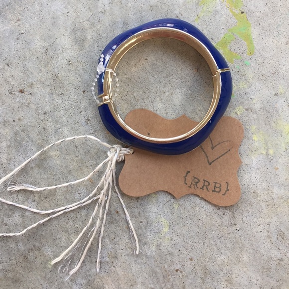 Blue and gold tone boutique bangle - Picture 2 of 3