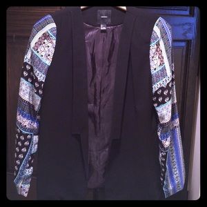 Black and print blazer