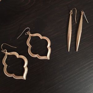 Set of 2 gold fashion earrings