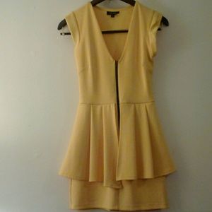 Peplum yellow dress