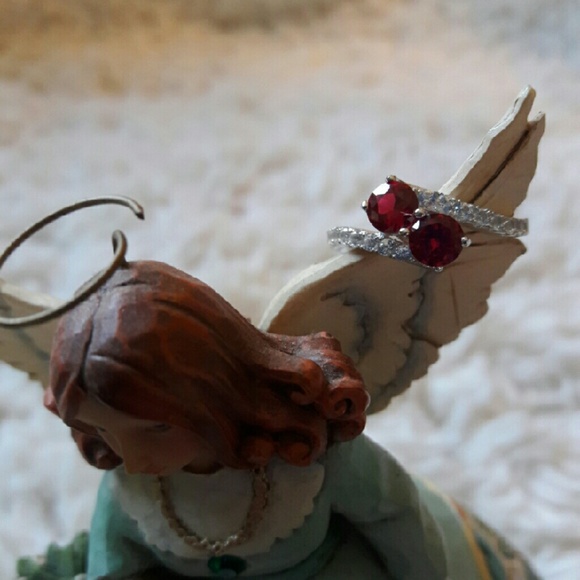 Jewelry - 🌷 SALE Genuine Ruby & White Topaz Ring 🌷