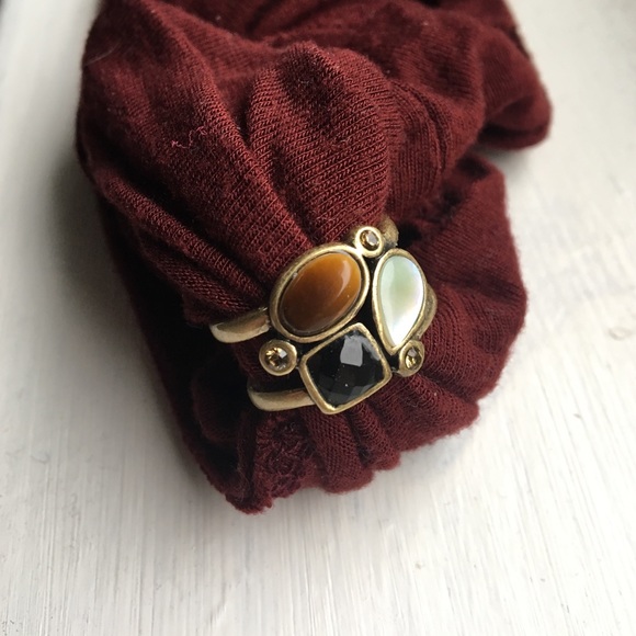 Lia Sophia mixed stone cluster ring