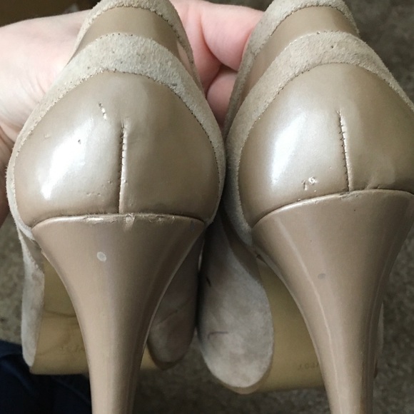 ✨Like New✨ Tan Nine West Peep Toe Heels - Picture 4 of 5