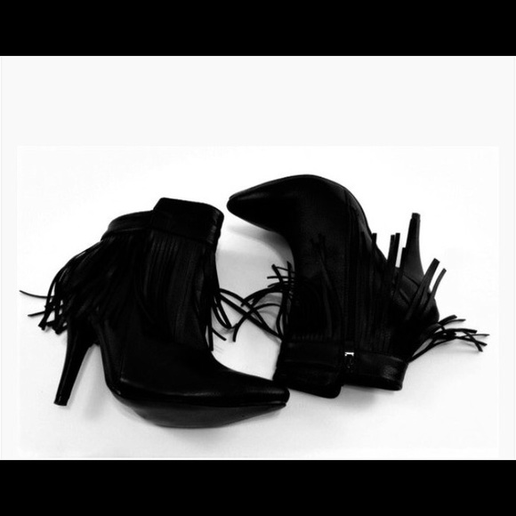 Black Fringe Boots