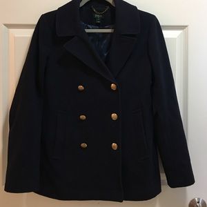 J. CREW CLASSIC PEACOAT - Navy - Size 4