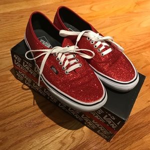 Red Glitter Vans
