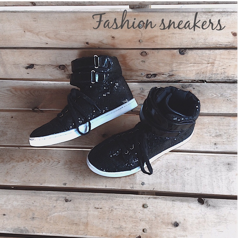 Sequin fashion hi top sneakers